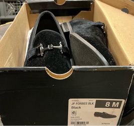 JF Forbes Black Velvet Bit Loafers Men’s Size 8M – Dress Slip-On Shoes