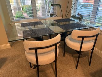 Glass dining table and chairs