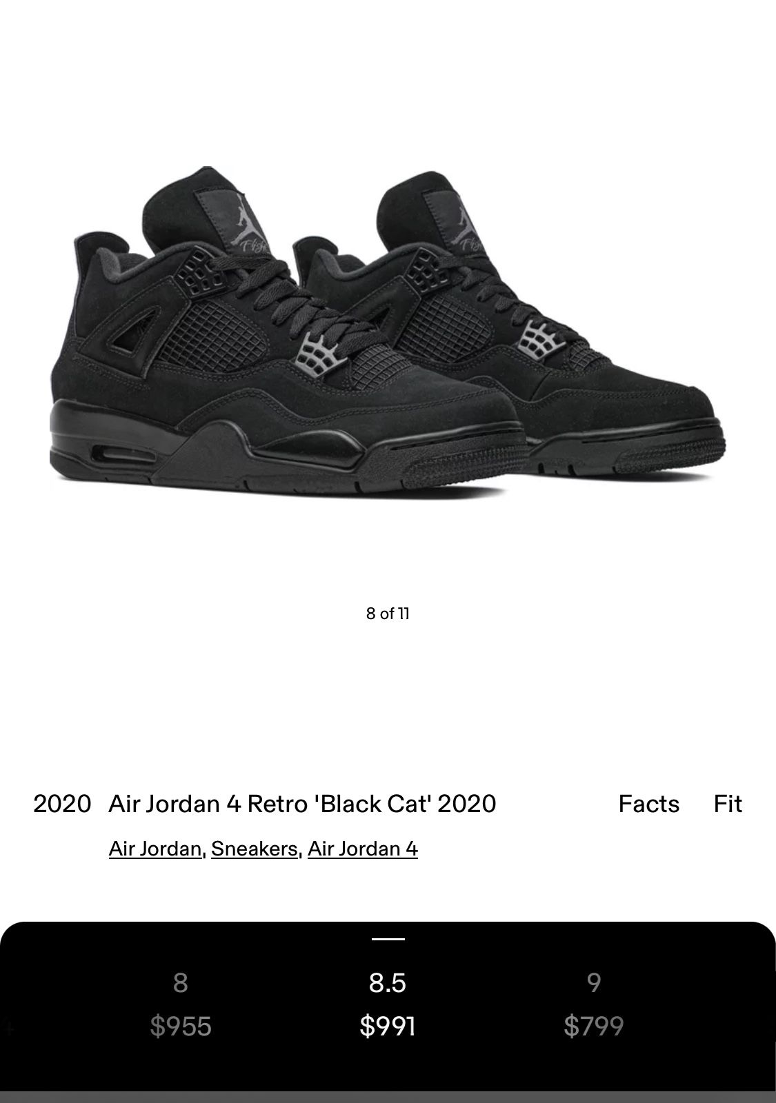 Jordan Retro 4 Black Cats
