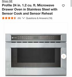 Shop GE Profile 24 in. 1.2 cu. ft. Microwave Drawer Oven in Stainless Steel with Sensor Cook and Sensor Reheat