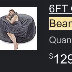 6 FT XL bean Bag