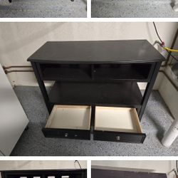 Sturdy TV Table With 2 Drawers 