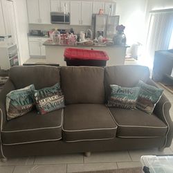 Dark Gray 3-Seater Sofa with Rolled Arms