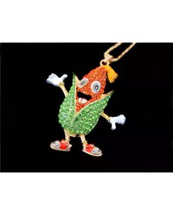 Crystal Cartoon Corn Necklace