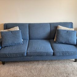 Matching Blue Sofa And Recliner