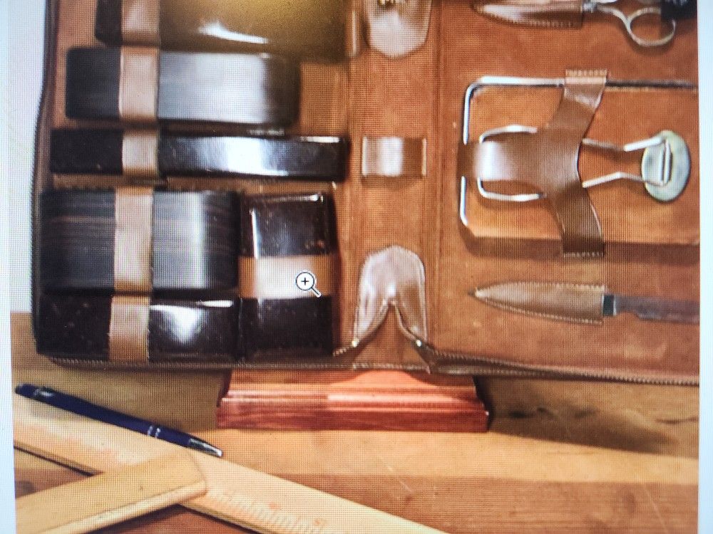 Vintage Mens Leather Groomimg Kit