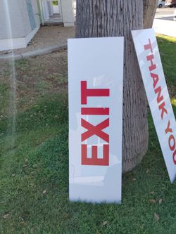 Small business exit and thank you signs acrylic quarter inch thick