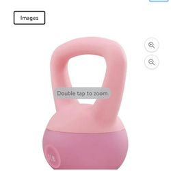 Fitvids Soft Kettlebell with Ergonomic Grip, Iron & Sand Filled, 5 Pounds, Light Pink