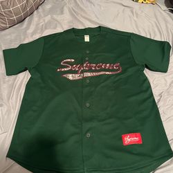 Supreme Snake Script logo Baseball jersey Size XL