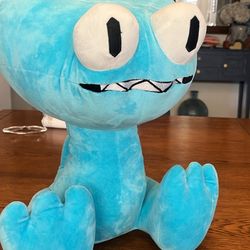 XL Rainbow Friends Plush.  Cyan