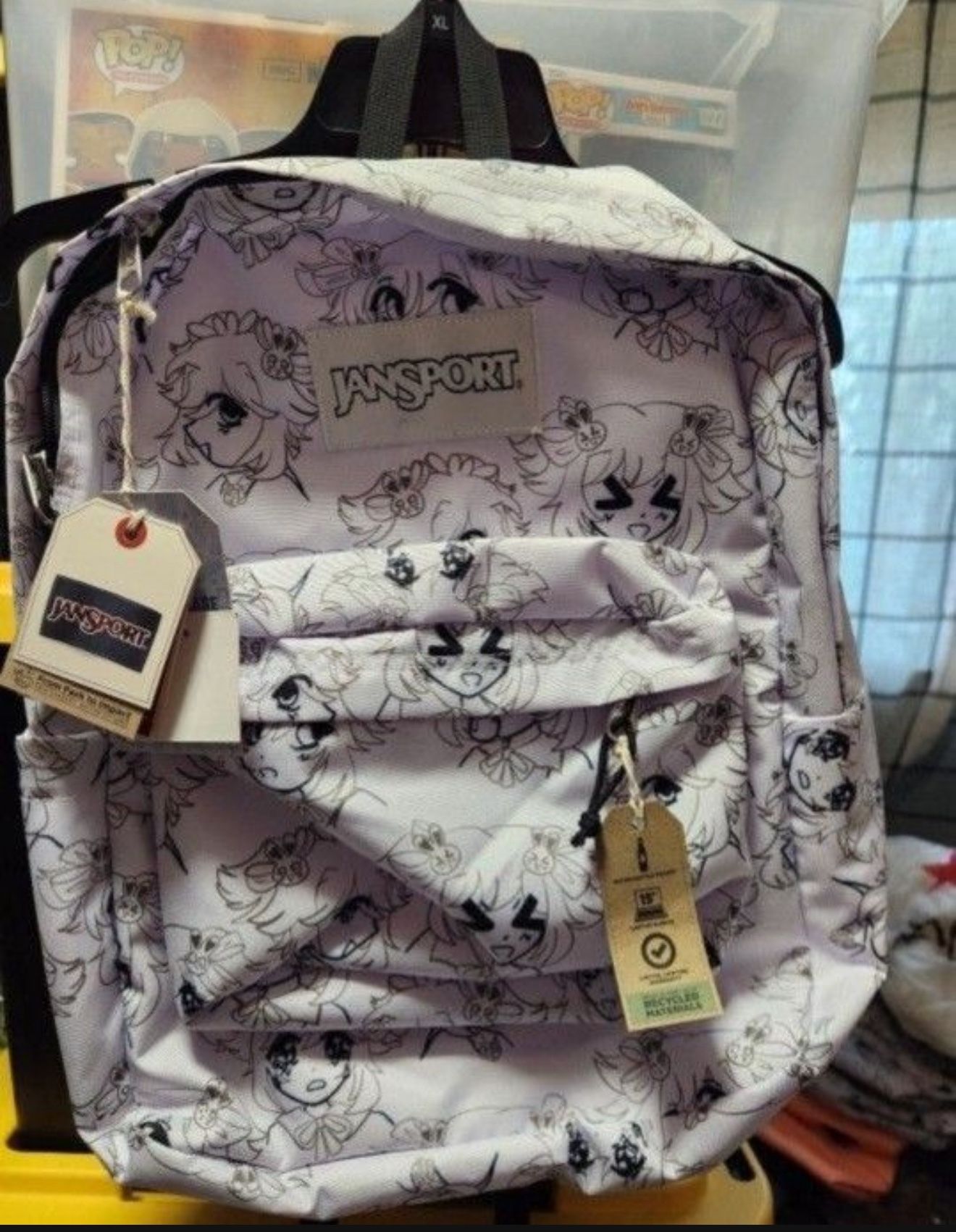 White Anime Jansport School Backpack