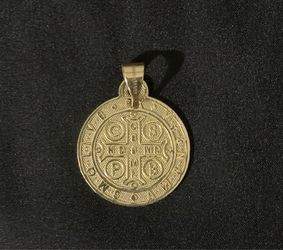 10K Yellow Gold St. Benedict San Benito Medal, Solid, 5.4g, Ready to Wear
