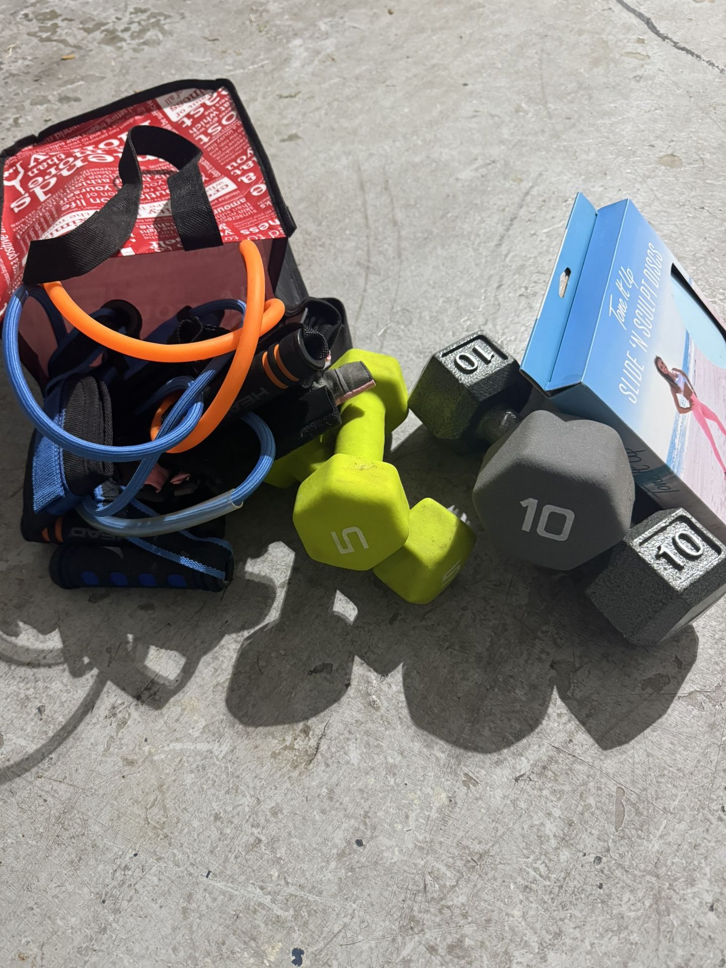 Dumbbell Set With Bands Etc.