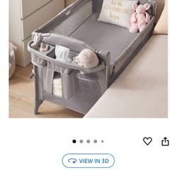 BEKA 4 in 1 Baby Bassinet Bedside Sleeper, Baby Bedside Crib 4 Functions, Bedside Bassinet Crib Sleeper, Playard, Changing Table, Baby Bassinet for Ne