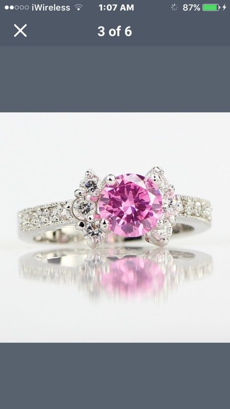 Princess Cut Pink Sapphire & Topaz Ring !