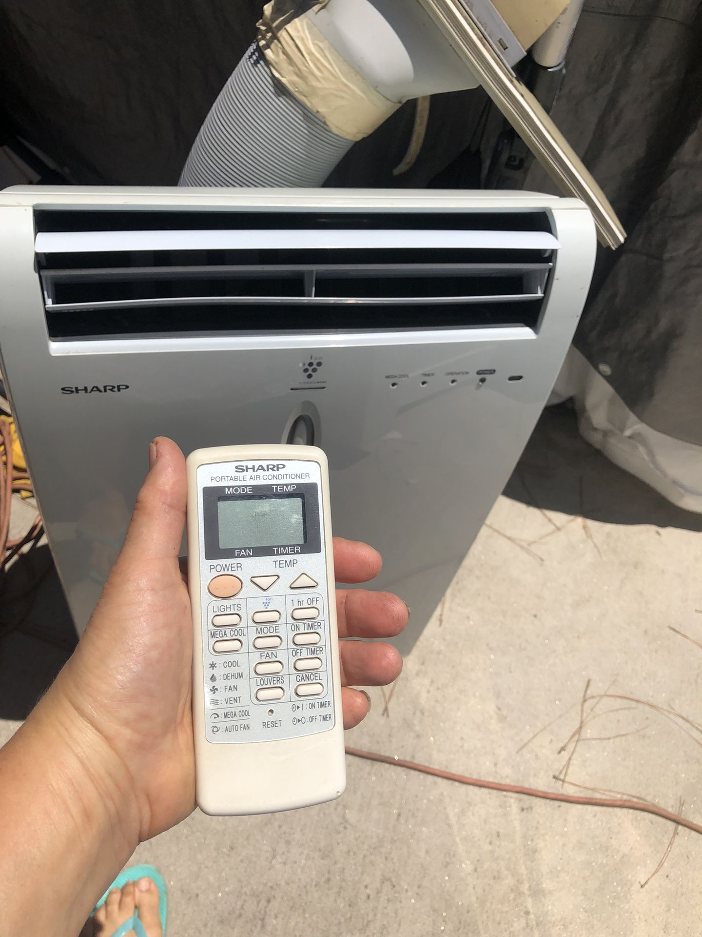 Like New Sharp Portable Air Conditioner 10000 BTU With Window Kit, HoseAnd Remote Control