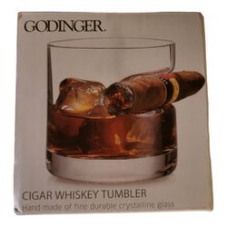 Godinger Cigar Whiskey Rocks Glass - 12 oz - With Indented Cigar Rest