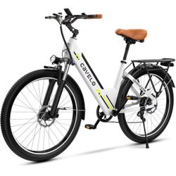 Cybervelo 750W Peak Electric Bike for Adults,up 80 Miles Removable Battery Ebike, 26" Electric E Bike with 7-Speed,Adult Electric Bicycles for Commute