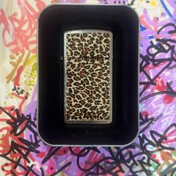 Zippo Slim Lighters Jaguar Fur 1665 Panther Fur 1663 Vintage New In Box
