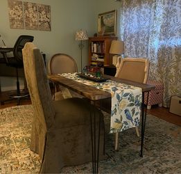 Rustic Wood Dining Table with Hairpin Legs