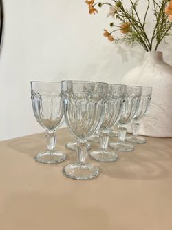 Vintage Libbey Gibraltar Clear Glass Water Goblets