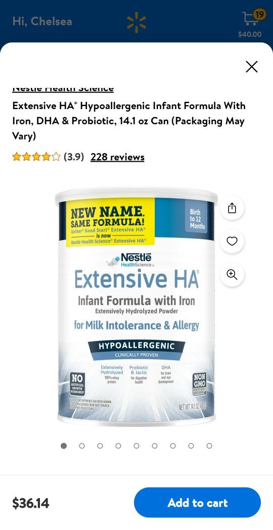 12 Cans Gerber Hypoallergenic Extensive Formula