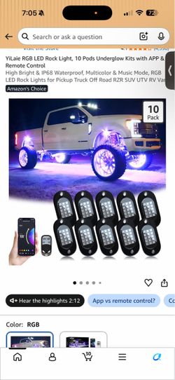 YiLaie RGB LED rock lights 10 pods It’s brand new and has never been used.