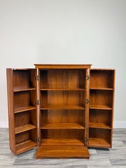 Mission-Style Oak Storage Cabinet