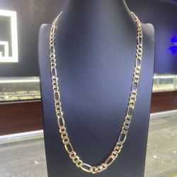 10kt Solid Figaro Link Gold Chain 