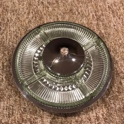 1950s Kromex,midcentury, modern, pressed glass, 7 pc, turntable serving set. Madmen, cocktail party, condiments, snack set