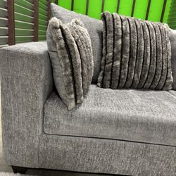 Grey 2pc Sofa Couch Set (DELIVERY AVAILABLE)