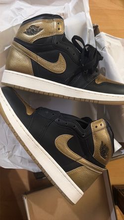 Air Jordan 1 High Black and Gold Sneakers