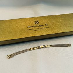 Vintage JFK Airport Jewelry Gift Box With Gold Watch Band