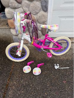 Dynacraft 14 inch wheel Girls Carebears bike with training wheels