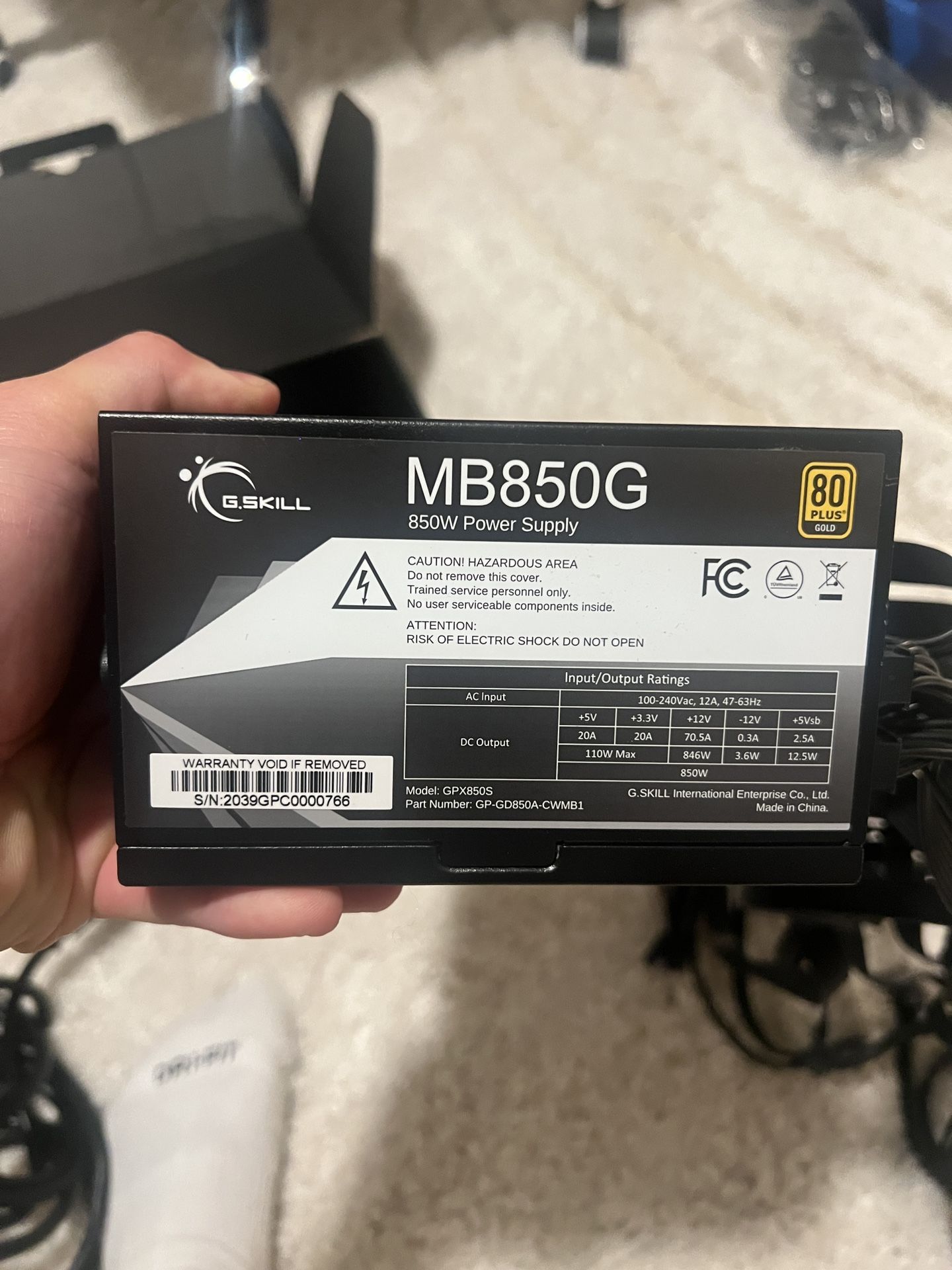 G.Skill Power Supply MB850G 80 plus Gold