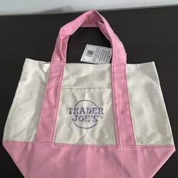 Trader Joe's Pastel Mini Canvas Tote Bags 2025 LIMITED EDITION NWT pink