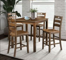 Brand New Walnut 5pc Counter Height Dining Table Set