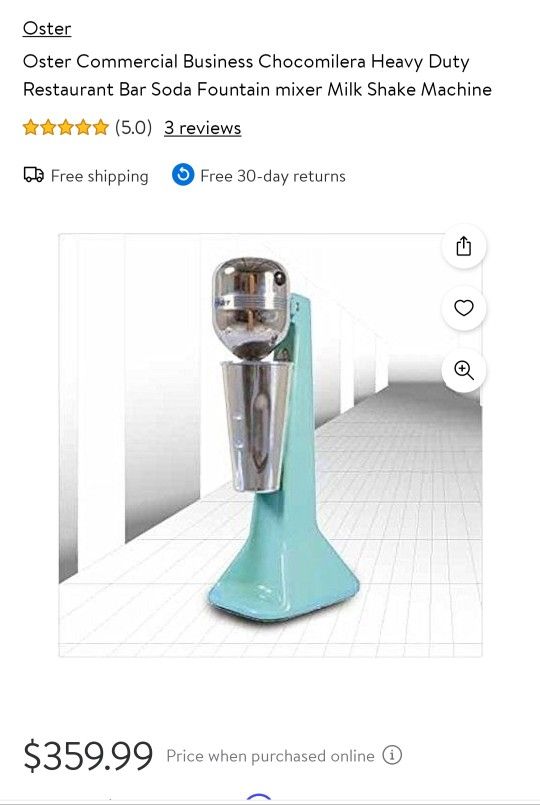 Oster Commercial Business Chocomilera Heavy Duty Restaurant Bar Soda Fountain mixer Milk Shake Machine