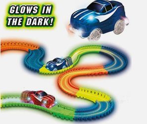 Magic Tracks Ontel As Seen On TV Glow In The Dark Race Track Set w/ Blue LED Car
