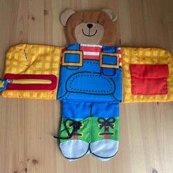 Melissa & Doug Soft Activity 16" Baby Book - Dress Up Learning Plush Bear