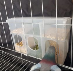 Pigeon Bird Feeder, No Mess Hanging Parrot Feeder, Cage Accessories for Parakeet Quail Bird Chicken