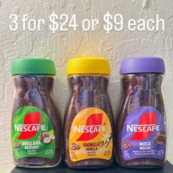 Nescafes Vanilla, Mocha, Hazelnut 