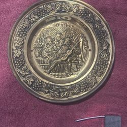 Vintage Brass Plate Pilgrim Pub Made In England