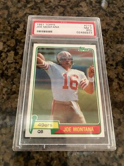 Joe Montana Rookie Football Card 1981 TOPPS PSA NM 7