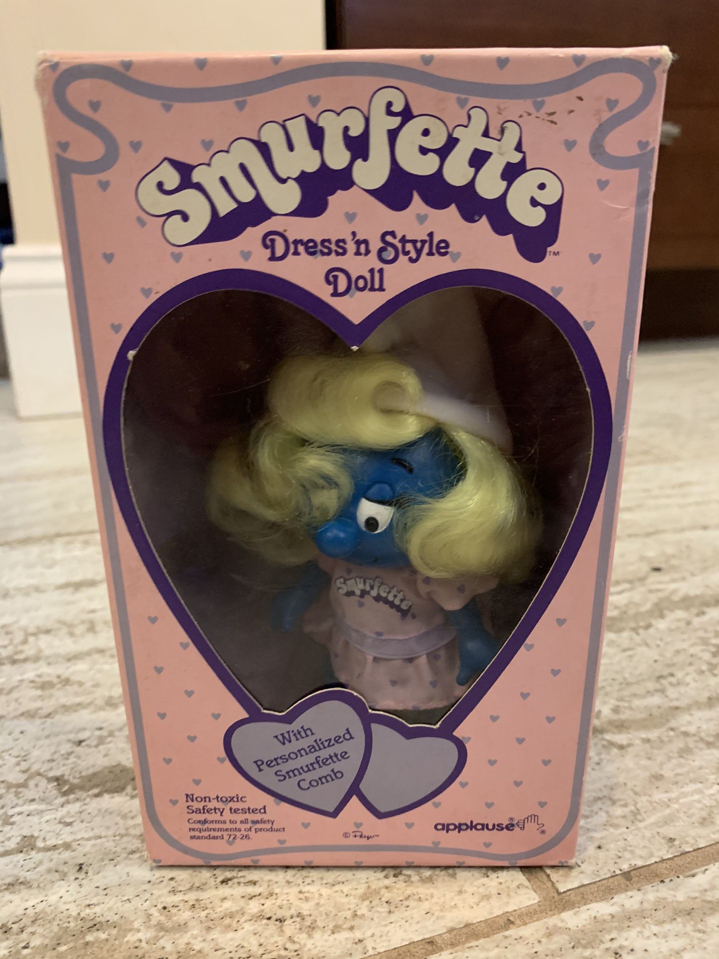 Vintage rare new in box smurfette collectible doll smurf toy