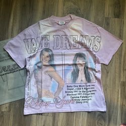 VALE USA Men’s M Pink Britney Spears Rhinestone Graphic Crewneck T-Shirt