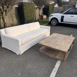 Restoration Hardware  Couch and table