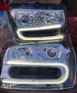 02-09 Chevrolet Trailblazer LED Projector Headlights Luces Micas Calaveras Faros Faroles Focos Headlamps Chevy