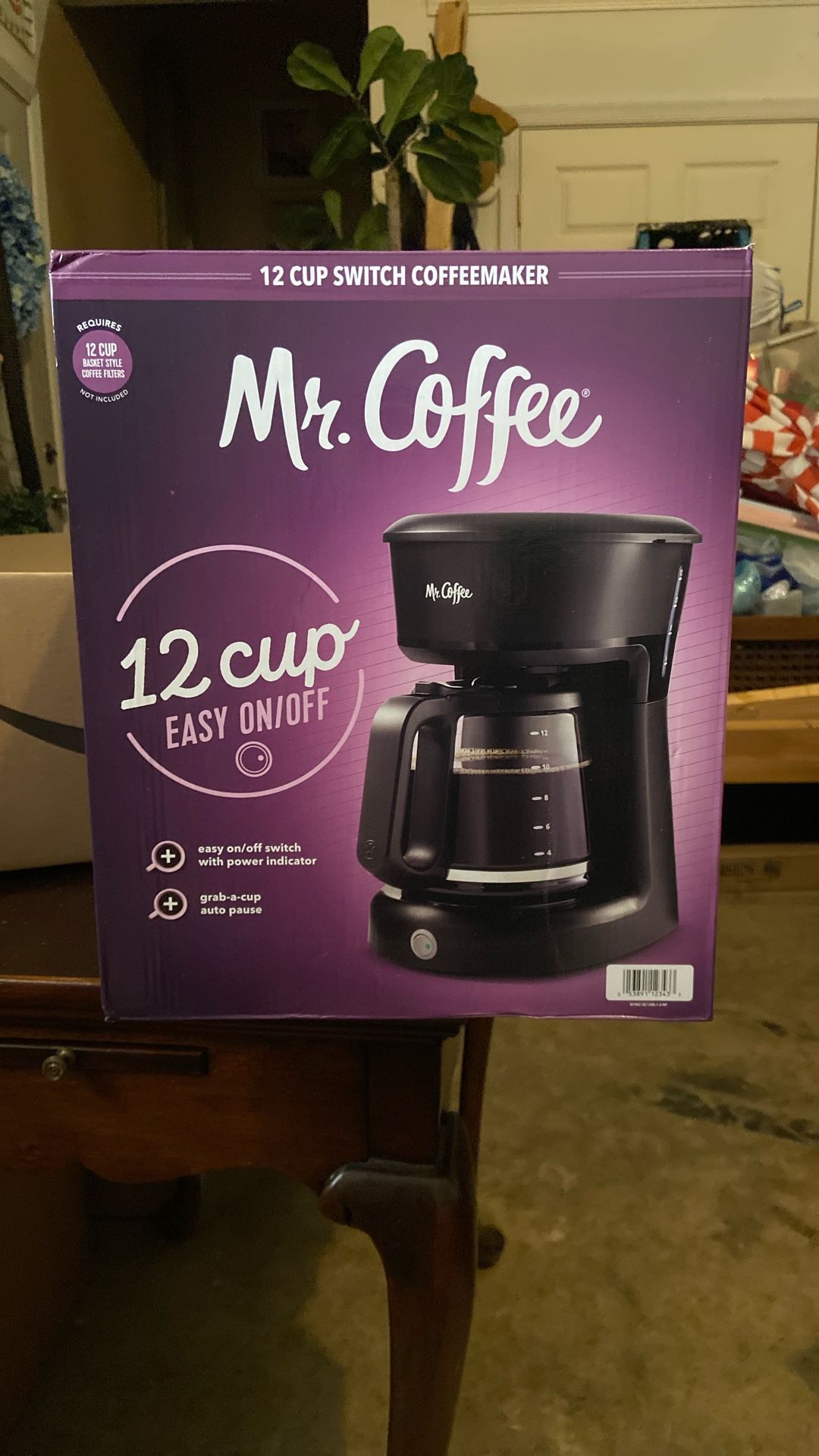 Mr. Coffee® 12-Cup Switch Coffee Maker, Black Auto Pause Removable Filter Basket