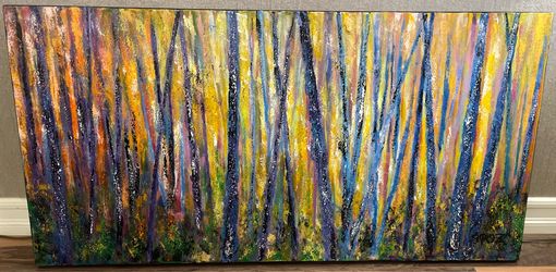 Large Original Abstract Landscape Painting – James M. Sheridan – Vibrant Forest